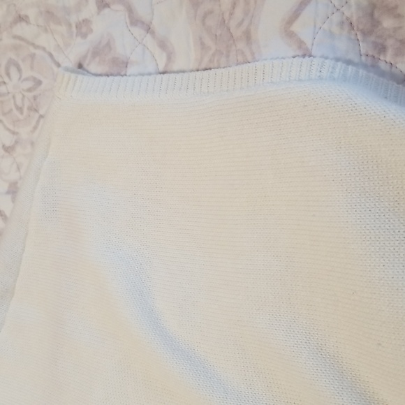 CHICO'S Off White Sz 2 Cap Sleeve 39" Length Cardigan Sweater EUC CL#89 - Picture 3 of 8